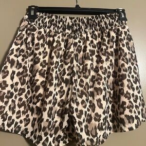 Leopard Print Women's Silky Material Shorts